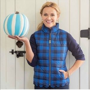 Draper James | Royal Blue Buffalo Check Puffy Vest